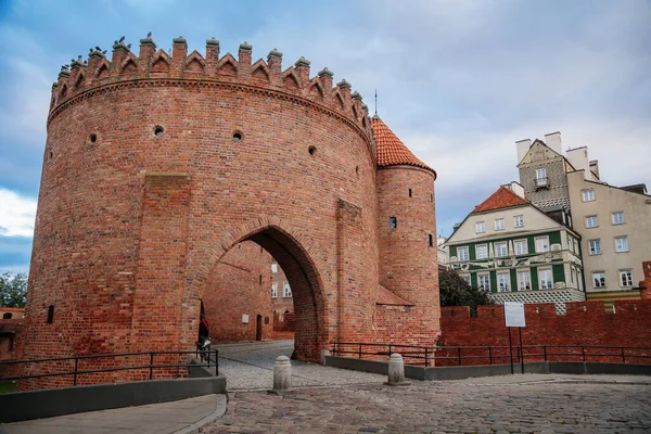 Warsaw Poland October 2021 Barbican Complex Network Historic Fortifications Old — Stock Photo, Image
