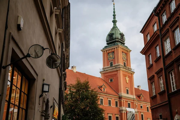 Warsaw Poland October 2021 Royal Castle Clock Tower Old Town — Stock Photo, Image