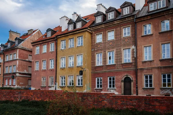 Warsaw Poland October 2021 Picturesque Street Colorful Buildings Historic Center — Foto Stock