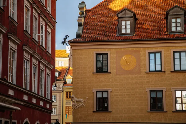 Varsavia Polonia Ottobre 2021 Pittoresca Strada Con Edifici Colorati Nel — Foto Stock