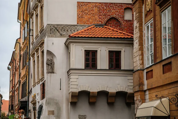 Warsaw Poland October 2021 Narrow Picturesque Street Colorful Buildings Historic — Foto Stock