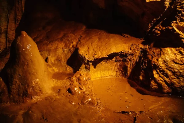 Pomezi Caves Vapenna Moravia Czech Republic April 2022 Natural Dripstone — Stock Photo, Image