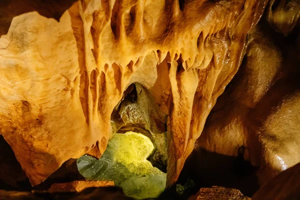 Pomezi Caves Vapenna Moravia Czech Republic April 2022 Natural Dripstone — Stock Photo, Image