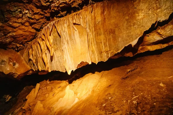 Pomezi Caves Vapenna Moravia Tjekkiet April 2022 Naturlige Dripstone Klippeformationer - Stock-foto