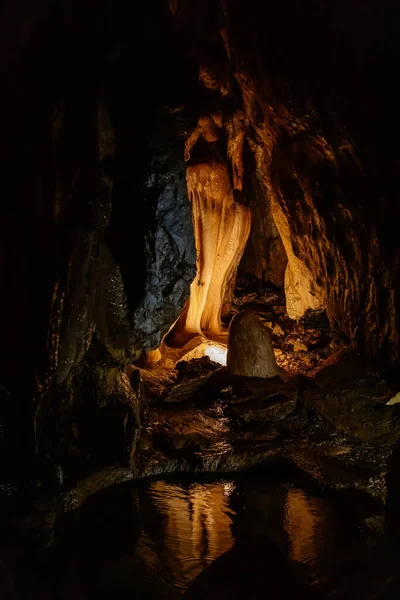 Pomezi Caves Vapenna Czech Republic April 2022 Natural Dripstone Rock — Stock Photo, Image