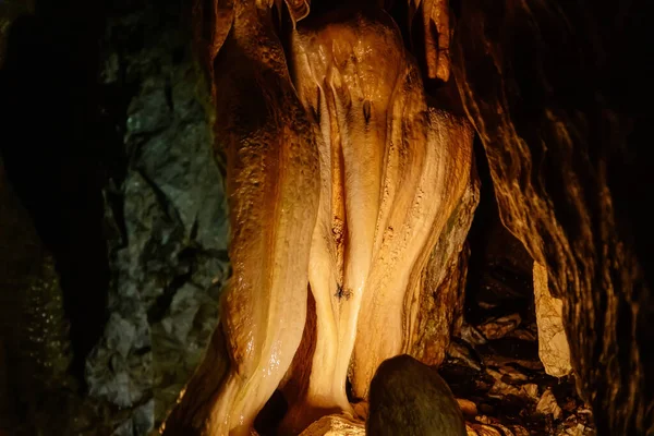 Pomezi Caves Vapenna Moravia Czech Republic 2022 Natural Dripstone Formation — 스톡 사진