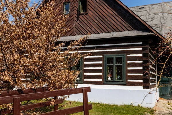 Hlinsko Vysocina Tschechische Republik April 2022 Traditionelles Bauernhaus Aus Holz — Stockfoto