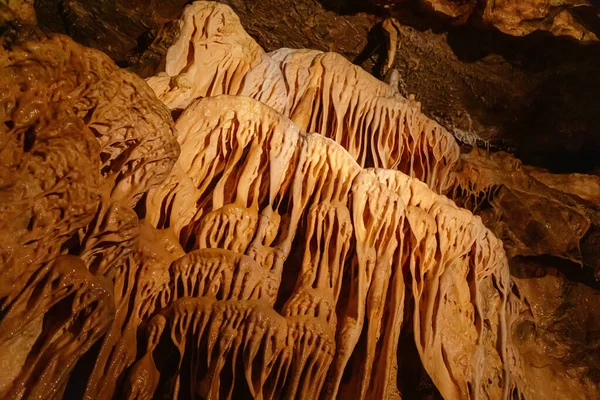 Pomezi Barlangok Vapenna Morvaország Csehország 2022 Április Természetes Cseppkőképződmények Díszítéssel Jogdíjmentes Stock Képek