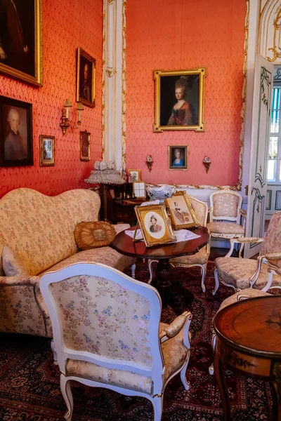 Slatinany Czech Republic April 2022 Castle Chateau Representative Interior Baroque — Stock fotografie