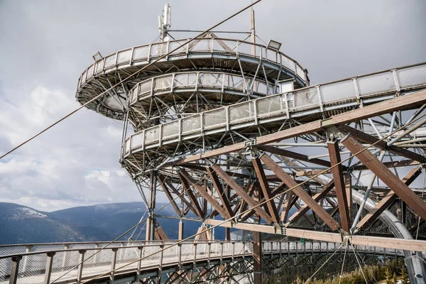 Dolni Morava Czech Republic April 2022 Path Clouds Tourist Attraction — Stockfoto