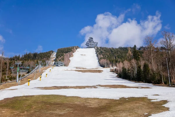 Dolni Morava Czech Republic April 2022 Path Clouds Tourist Attraction — Stockfoto