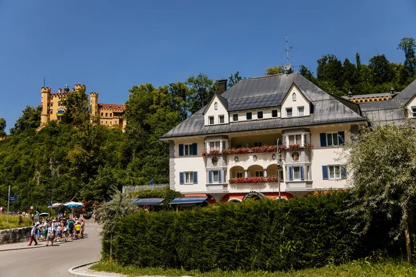 Schwangau Bavaria Germany July 2022 Typical Bavarian House Balcony Blue — Foto Stock