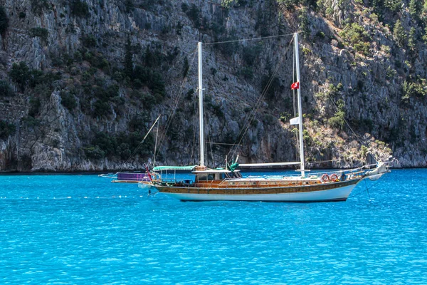 Fethiye Oludeniz Aquarium Bay Blue Lagoon Turkey Best Beaches Yacht — Foto de Stock