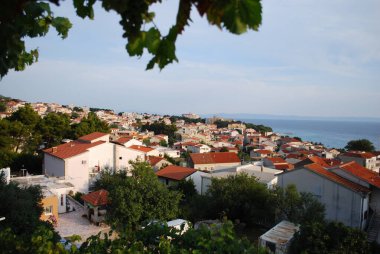Hırvatistan, Avrupa 'dan turistik kent Baska Voda manzarası