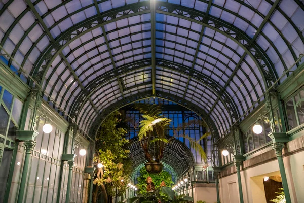 Laeken Brussels Belgium 2018 Delorated Art Nouveau Roof Royal Glasshouses — стокове фото