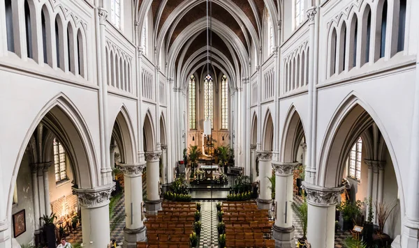 Gotische Innenarchitektur Des Katholischen Petersdoms Jette Brüssel Belgien Juni 2017 — Stockfoto