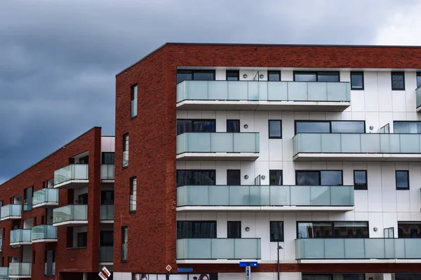 Contempoary Real Estate Apartment Blocks Balcony Luxury Segment Leuven Belgie — Stock fotografie