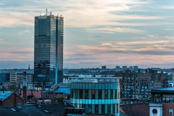 View City Brussels Sunset Taken Poelaert Square Belgium June 2017 — Stock Photo, Image