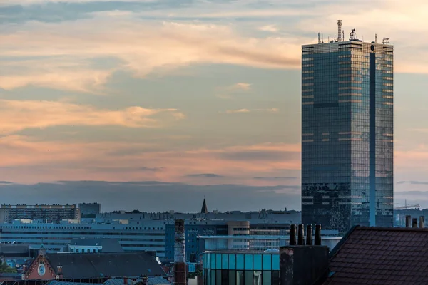 Vista Ciudad Bruselas Atardecer Tomada Desde Plaza Poelaert Bélgica Junio — Foto de Stock