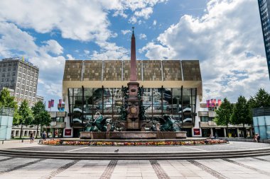 Leipzig, Almanya 'daki Mendebrunnen Çeşmesi, Temmuz 2017