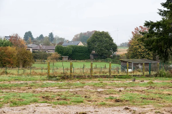Asse Vlámský Brabantsko Belgie 2021 Pohled Zahrady Zemědělskou Půdu — Stock fotografie