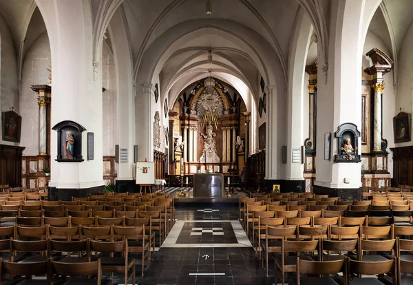 Meise Vlaams Brabant België 2021 Interieur Van Katholieke Gotische Kerk — Stockfoto