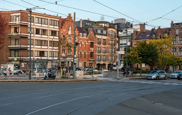 Berchem Sainte Agathe Hauptstadtregion Brüssel Belgien 2021 Herbstfarben Und Verkehr — Stockfoto