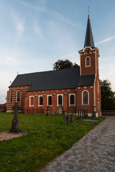 Korbeek Flamand Brabant Régió Belgium 2021 Helyi Vörös Színű Templom — Stock Fotó