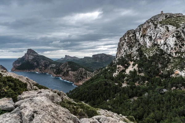 Панорама Над Морем Скелями Скелями Горами Кап Фроментор Мальорка Іспанія — стокове фото