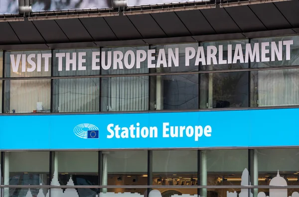 Ixelles Region Brüssel Hauptstadt Belgien 2021 Eingang Des Luxemburgischen Bahnhofs — Stockfoto