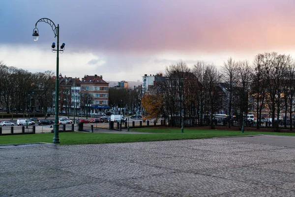 Koekelberg Huvudstadsregionen Bryssel Belgien 2021 Stadsutsikt Över Basiliatorget Och Seghers — Stockfoto