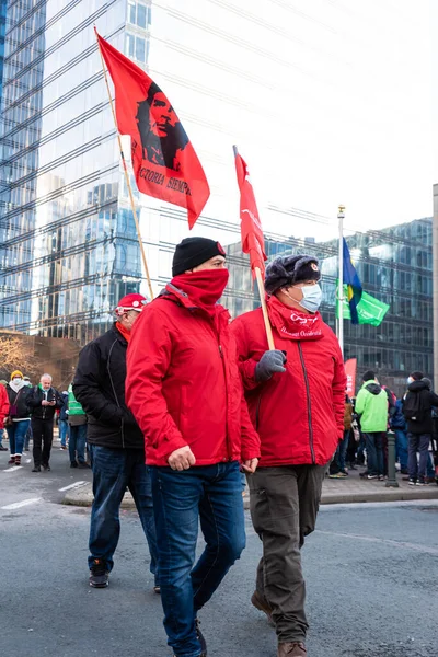 Brussels Capital Region Belgium 2021 National Strike Welfare Social Security — Stock Photo, Image