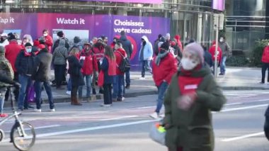 Brüksel Başkent Bölgesi, Belçika, 12 06 2021 - Sosyal güvenlik, yoksulluk ve yüksek enerji fiyatlarına karşı ulusal grev