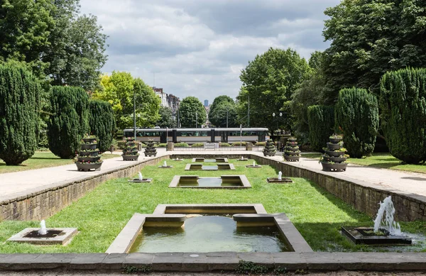 Anderlecht Brussels Belgium 2018 Astrid Park Fountain Summer Green Surroundings — Foto Stock