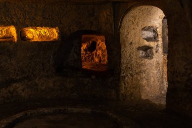 Rabat, Malta - 01 07 2022: Kara Aziz Cataldus Yeraltı Mezarlığı