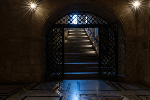 Rabat, Malta - 01 07 2022: Interior design of the historical Saint Paul Grotto