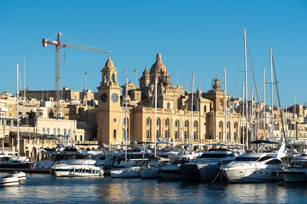 Valletta Malta 2022 Panoramic View Harbor Coastal Line Blue Water — Stock Photo, Image