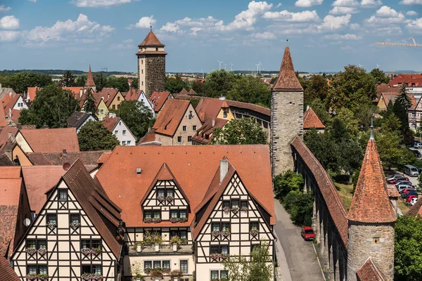 Rothenburg Der Tauber Bawaria Niemcy 2018 Panoramiczny Widok Stare Miasto — Zdjęcie stockowe