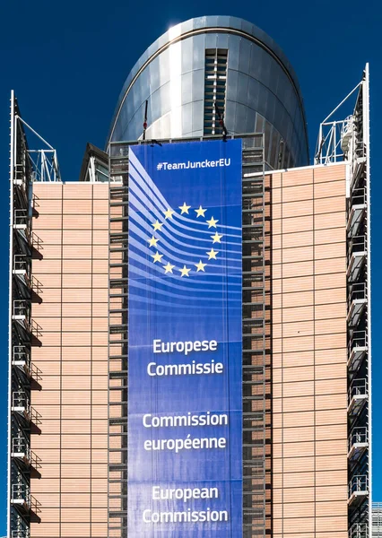 Ciudad Bruselas Bélgica 2019 Vista Panorámica Fachada Del Edificio Berlaymont — Foto de Stock