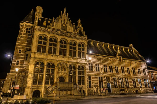 Zoutleeuw Flandes Bélgica 2019 Vista Fachada Del Paño Medieval Hall — Foto de Stock