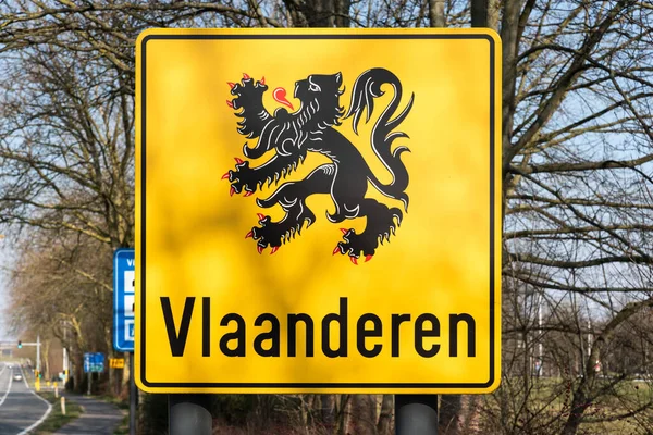 Strombeek Bever Flemish Brabant Region Belgium 2022 Road Sign Flemish — Stock Photo, Image