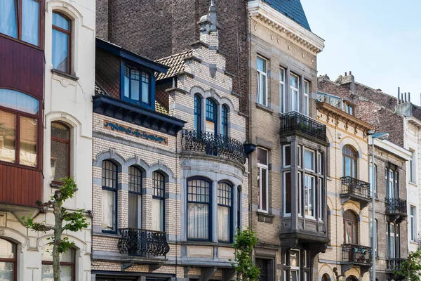 Schaerbeek Bruksela Belgia 2019 Secesyjne Fasady Wokół Monplaisir Pożyczają Eugene — Zdjęcie stockowe