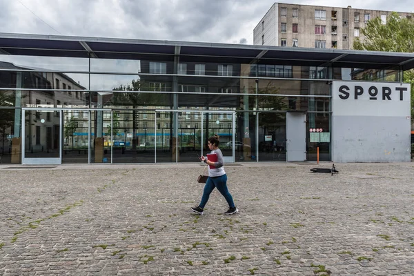 Brüksel Eski Kenti Belçika 2019 Modern Cam Spor Altyapı Salonunun — Stok fotoğraf