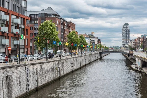 Bruselas Ciudad Vieja Bélgica 2019 Vista Sobre Canal Charleroi Bruselas — Foto de Stock