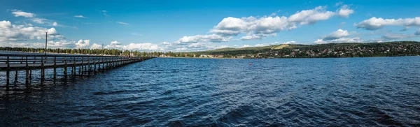 Rattvik Dalarna Svezia 2019 Ampia Vista Panoramica Sul Lago Siljan — Foto Stock