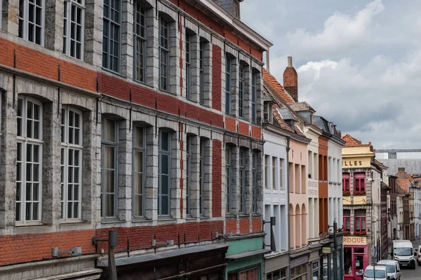 Tournai Doornik Walloon Bölgesi Belçika 2019 Eski Kasabadaki Yerleşim Ticari — Stok fotoğraf