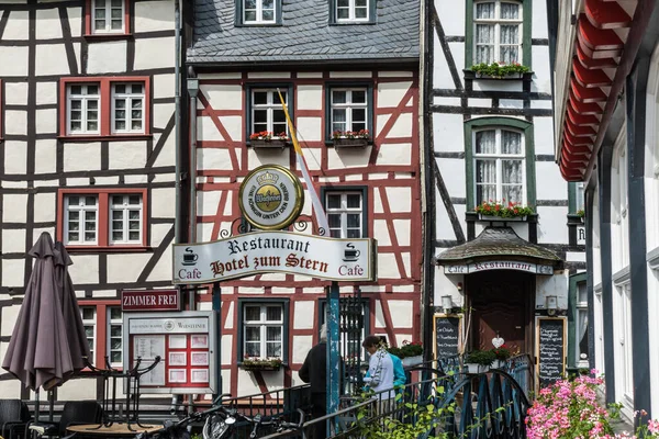 Monschau Old Town Nadrenia Północna Westfalia Niemcy 2019 Touristic View — Zdjęcie stockowe
