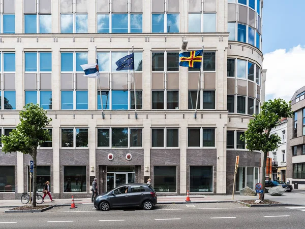 Bruselas Bélgica 2019 Fachada Moderna Embajada Finlandia — Foto de Stock