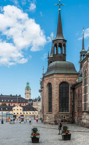 瑞典斯德哥尔摩 2019 参观Riddarholm教堂的Riddarholmsky Rkan — 图库照片
