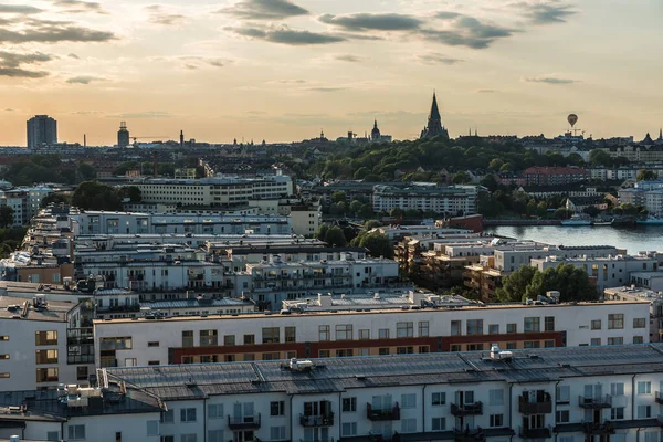 Stockholm Zweden 2019 Kleurrijke Zonsondergang Met Uitzicht Skyline Van Het — Stockfoto